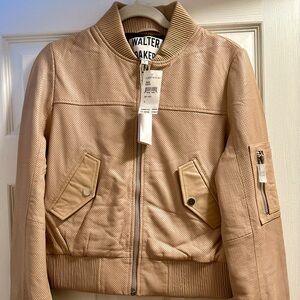 Super cute and new leather bomber jacket